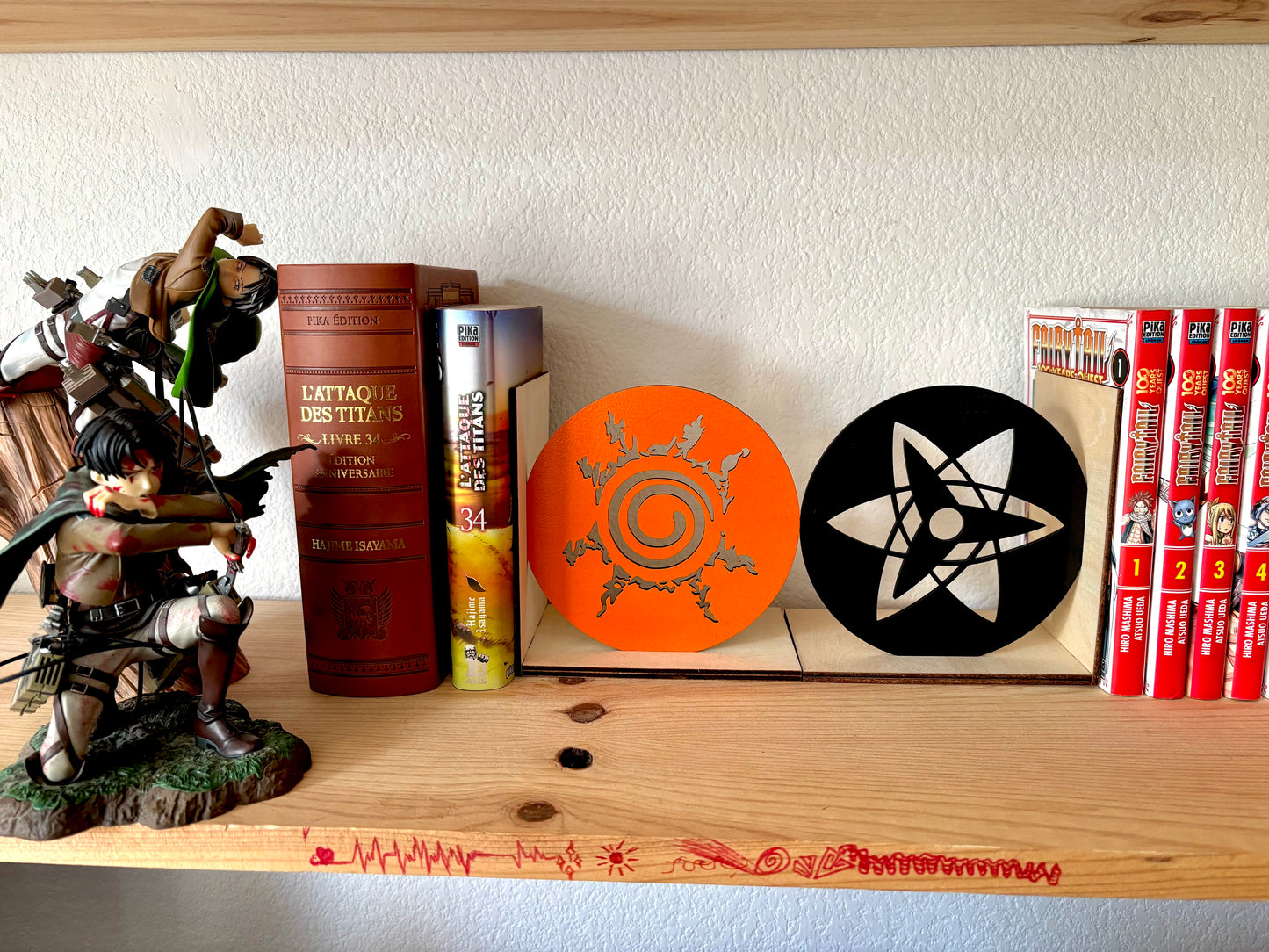 Serre-livres Sharingan & sceau de Naruto lumineux